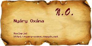 Nyáry Oxána névjegykártya